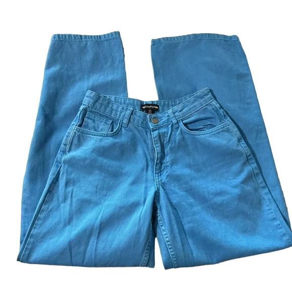 PrettyLittleThing women's size 0 blue baggy jean - Picture 1 of 4